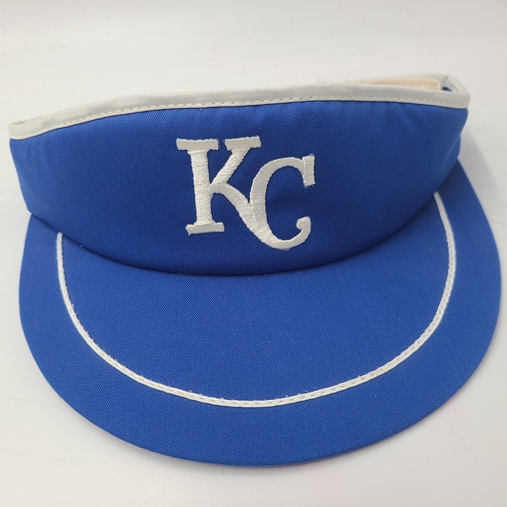 Vintage Kansas City Royals Visor Hat Snapback Blue White Annco MLB Baseball 80s